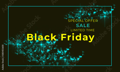 Black Friday. Bright offer to make purchases at a discount mockup