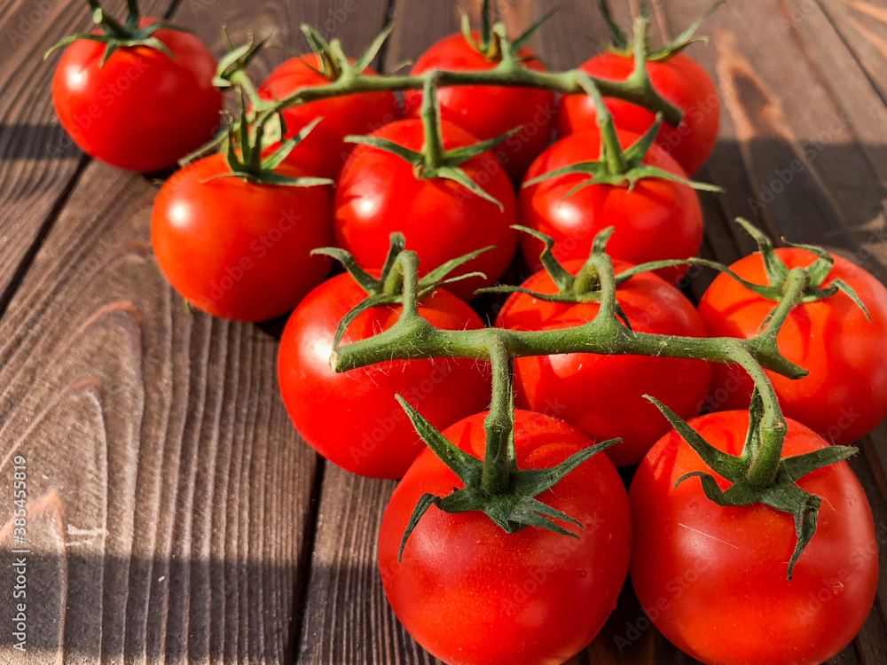 tomatoes on a wooden table