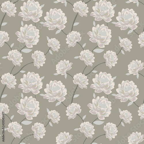 seamless vector flowers pattern on background