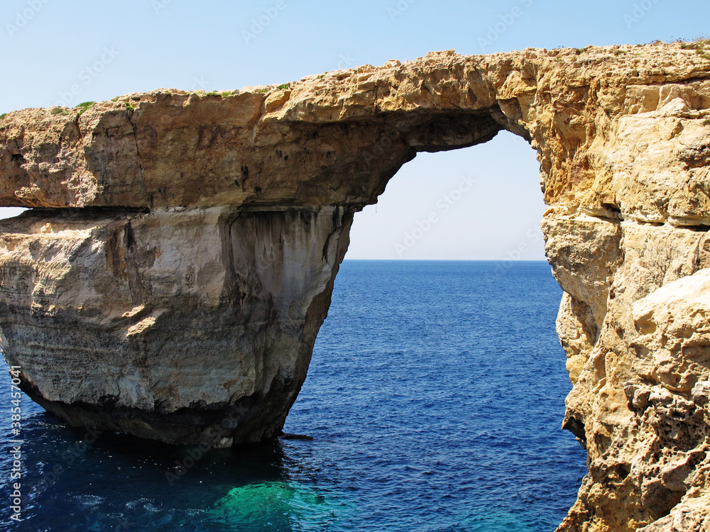 Malta cliffs that formed an arch of stone