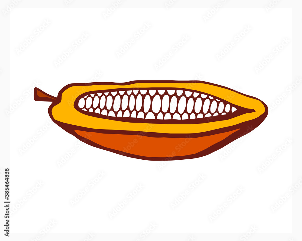 Doodle cocoa icon isolated on white. Chocolate food. Vector stock illustration. EPS 10 Doodle cocoa icon isolated on white. Chocolate food. Vector stock illustration. EPS 10