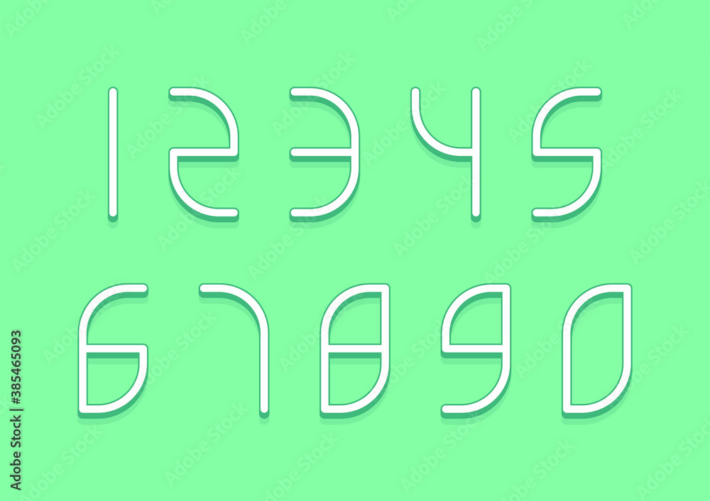 Set of numbers with 3d isometric effect Set of numbers with 3d isometric effect