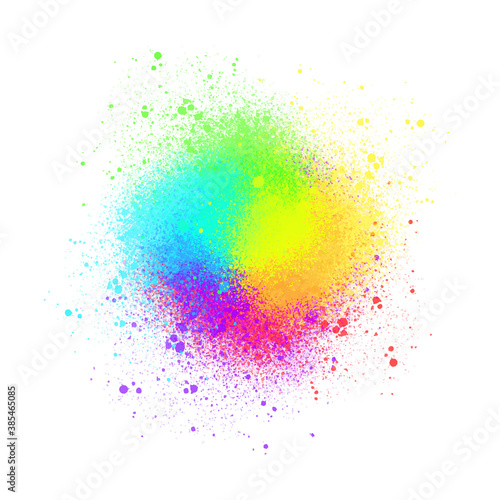Colorful watercolor splatters on white background