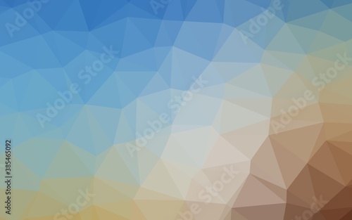 Light Blue  Yellow vector shining triangular pattern.