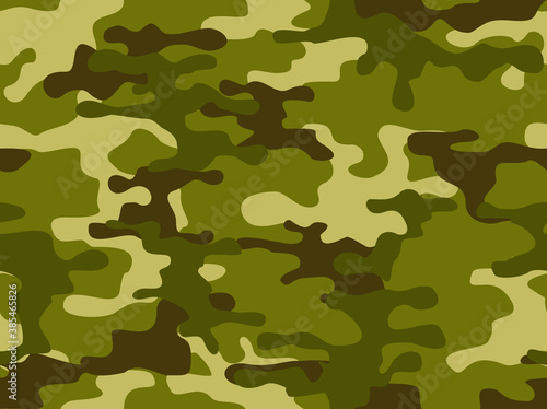  Camouflage green.Seamless pattern. Military texture. Army background from spots. Abstract print for fabric and clothing. Vector