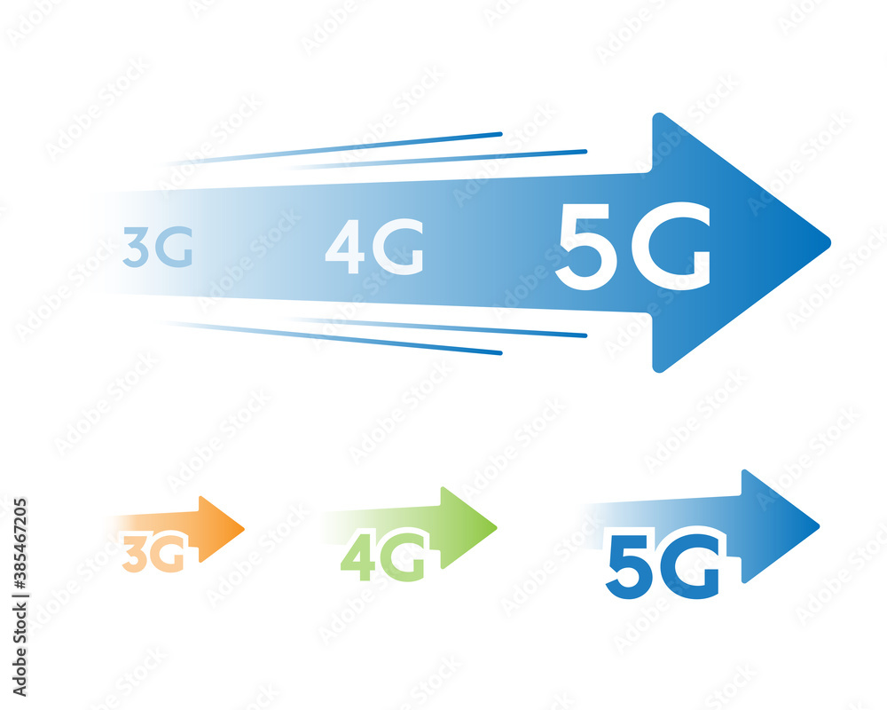 3g 4g 5gの変遷のイラスト 矢印 スピード 第5世代移動通信システム 速度 ネットワーク Stock ベクター Adobe Stock