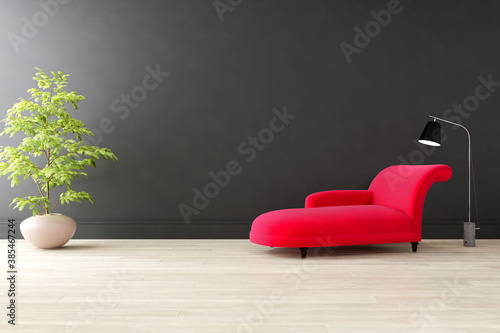 Large luxury modern minimal bright interiors room mockup illustration 3D rendering