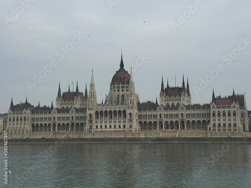 The Hungarian Parliament near river Danube in Budapest