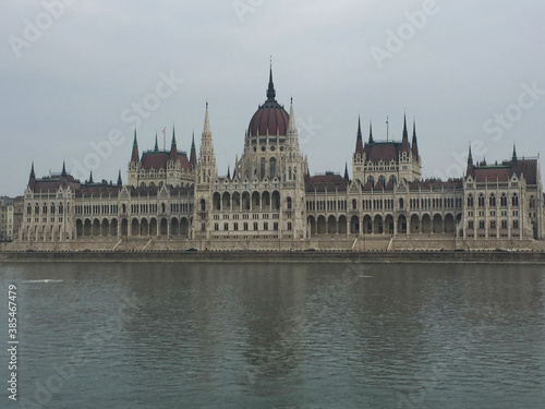 The Hungarian Parliament near river Danube in Budapest