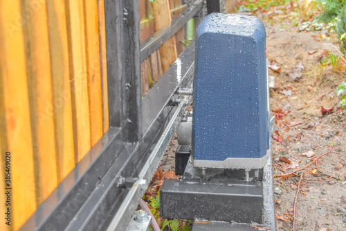 a automatic gate mechanism on the garden plot