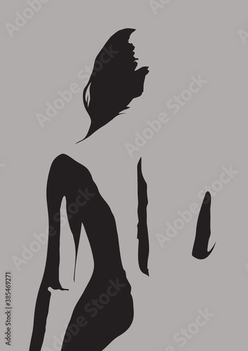 Woman back portrait. Contem...