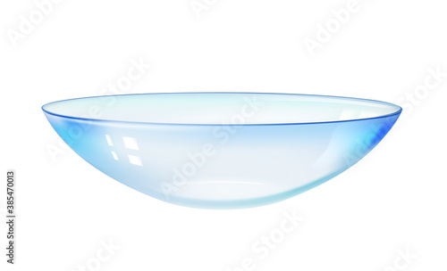 Transparent contact lens with reflections.