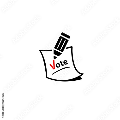 icon vote blank and pencil make a choice vector
