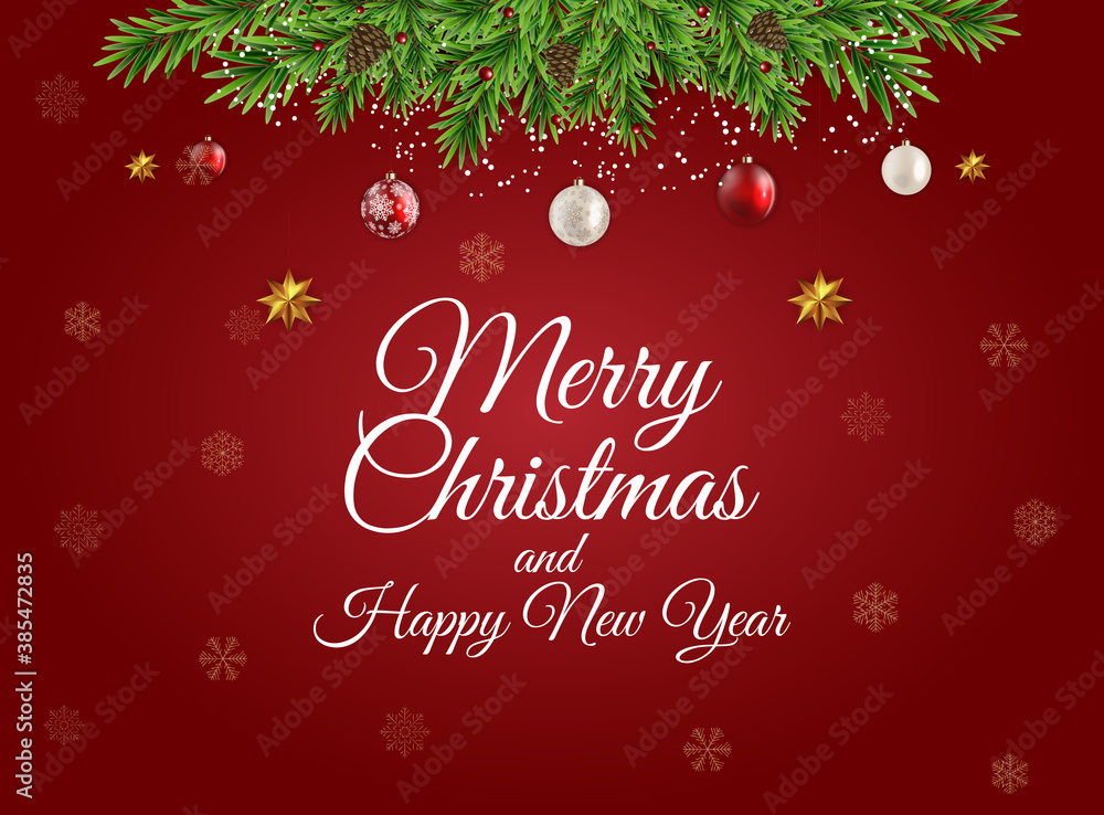 Fototapeta premium Holiday New Year and Merry Christmas Background. Vector Illustration