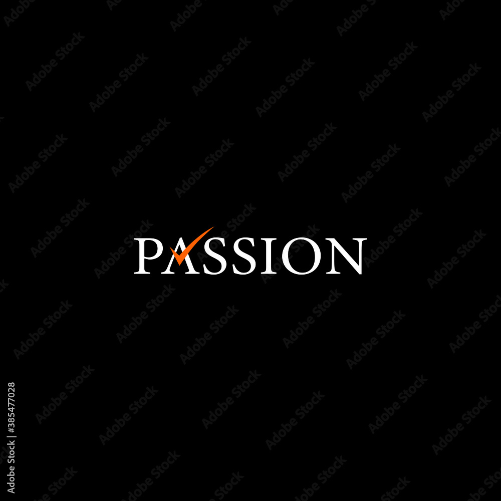 Passion word design. Passion logo design.  Passion vector design. passion monogram. unique logo. black background.