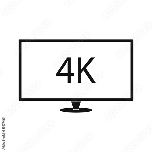 4k TV Vector Screen. UHD Sign. TV Ultra HD Resolution Format. Isolated Illustration