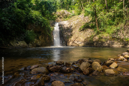 Waterfall background Chae Son National Park Lampang Thailand.