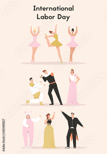 International Labor Day concept. Professions in creative arts industry