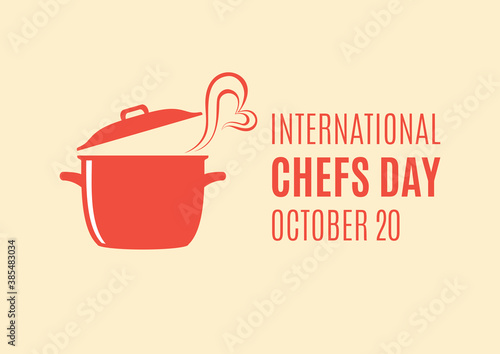 International Chefs Day vector. Cooking pot with heart shape icon vector. Chefs Day Poster, October 20. Important day