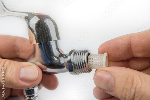 Wallpaper Mural New water valve with strainer on a white Torontodigital.ca