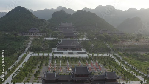 Aerial landscape of Tam Chuc pagoda: The world largest pagoda located in Ha Nam province of Vietnam. photo