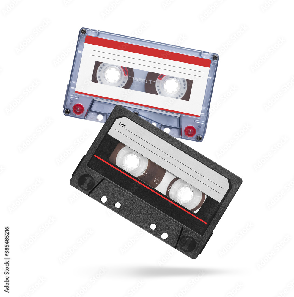 audiocassette isolated on a white background. Audio tape