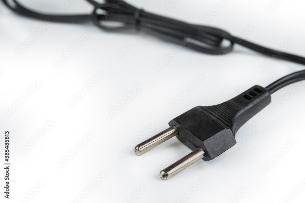 220 volt plug detail with cord on a white 220 volt plug detail with cord on a white