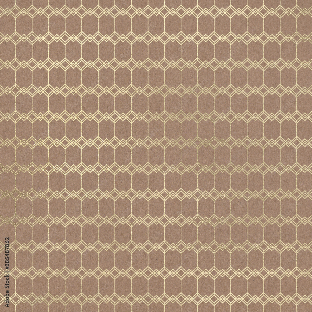 Fototapeta premium Champagne Gold Metallic Pattern on Kraft Paper Texture Background