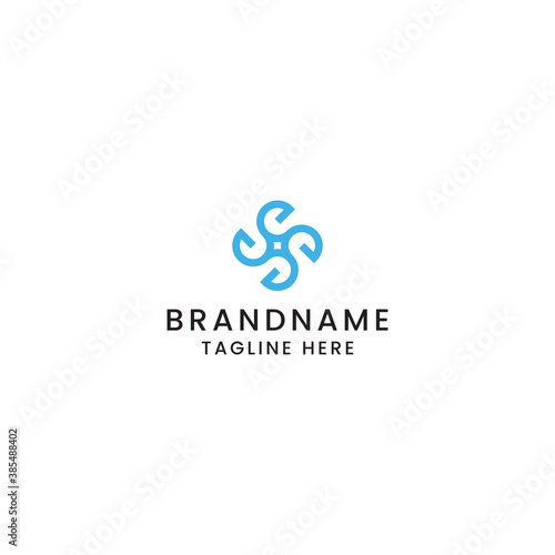 Abstract letter S fan logo icon design template