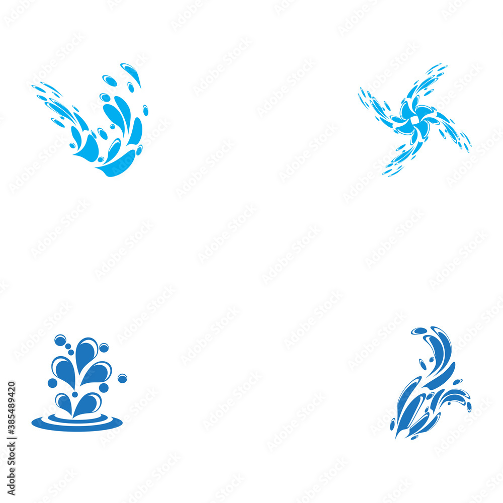 Set water splash icon vector illustration design template Set water splash icon vector illustration design template