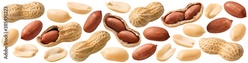 Big peanut set isolated on white background photo