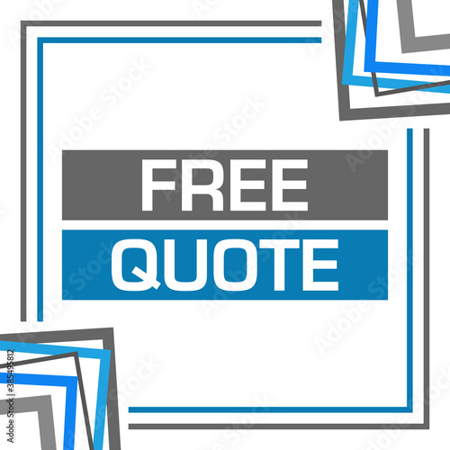 Free Quote Blue Grey Random Borders Square 