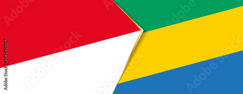 Indonesia and Gabon flags, two vector flags.