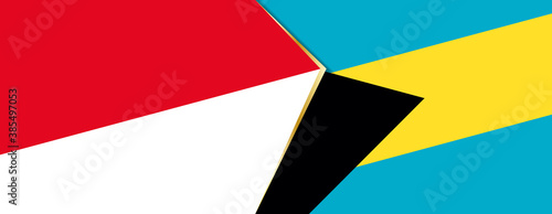 Indonesia and The Bahamas flags  two vector flags.