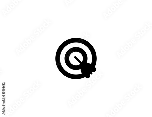 Direct hit vector flat icon. Dart game boar isolated 