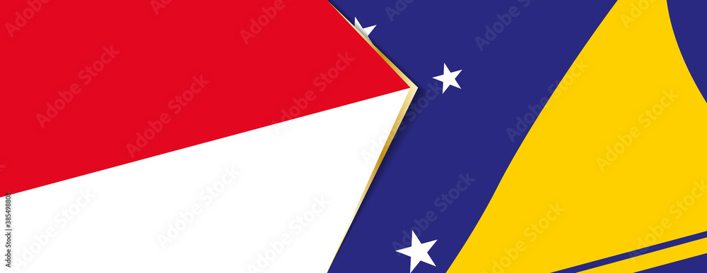 Indonesia and Tokelau flags, two vector flags. Indonesia and Tokelau flags, two vector flags.