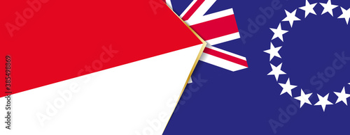Indonesia and Cook Islands flags, two vector flags.