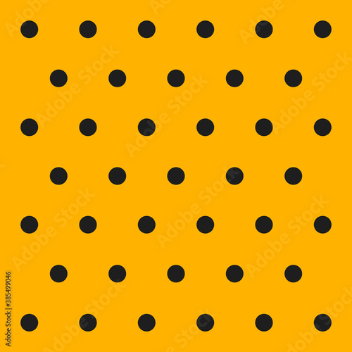 Halloween pattern polka dots. Template background in black and orange polka dots . Seamless fabric texture. Vector illustration
