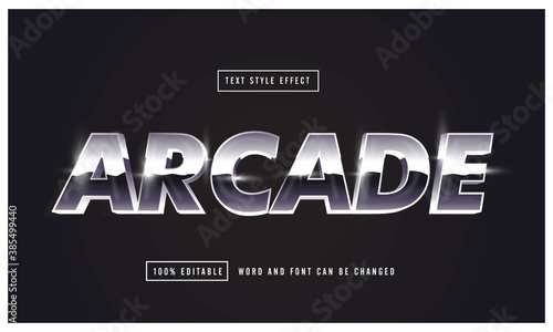 Black Arcade retro chrome Text effect editable premium free downloa