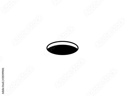 Black hole vector flat icon. Isolated golf hole illustration