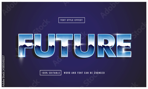 Future Blue chrome Retro Text effect editable premium free downloa