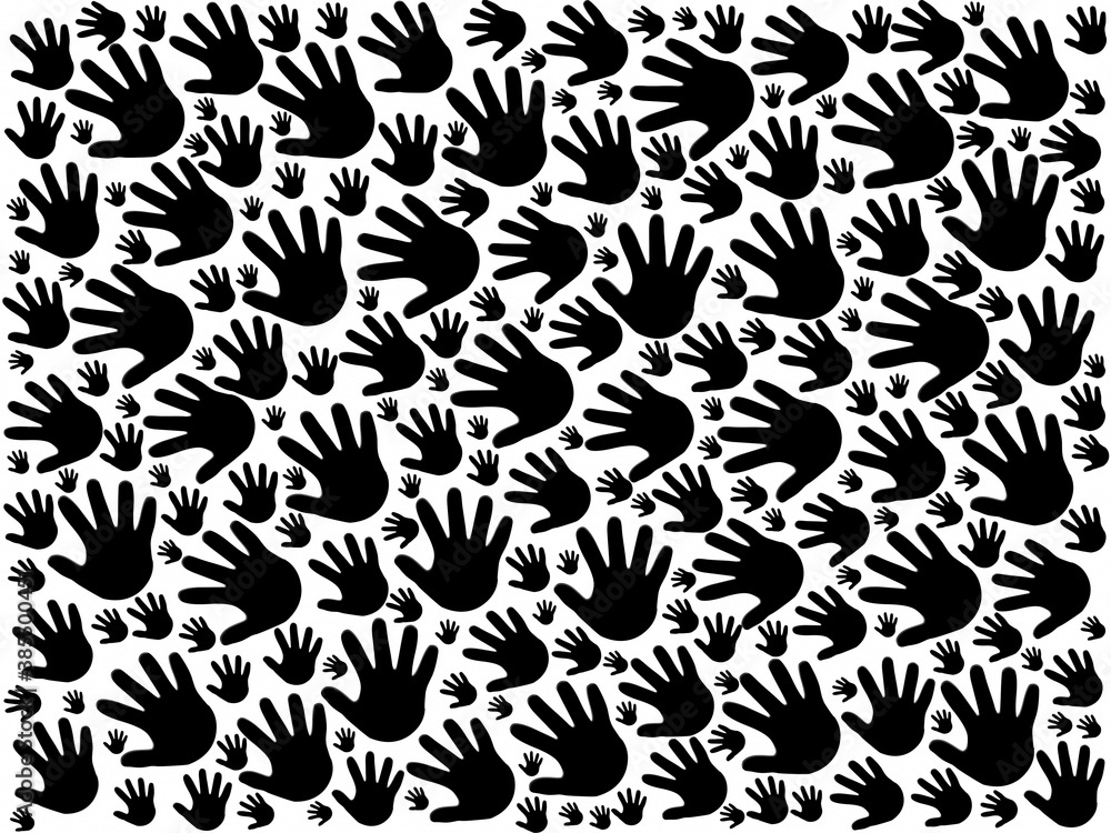 Black hand symbols beautiful texture on plain white background Black hand symbols beautiful texture on plain white background