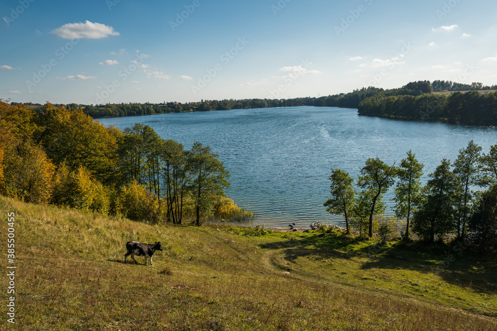 View on the Hancza lake at autumn, Podlaskie, Poland