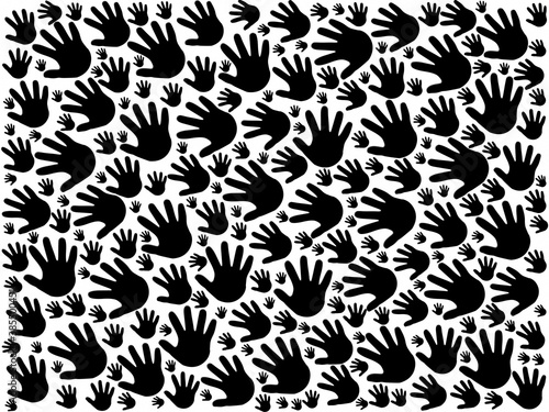 Black hand symbols beautiful texture on plain white background