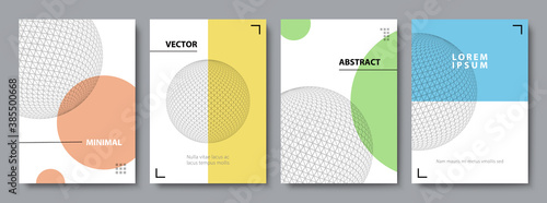 Set of Minimal Cover Templates in Muted Colors. Vector Flat Illustration.