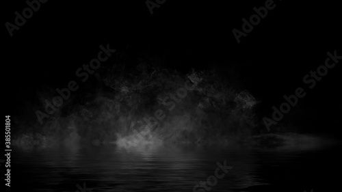 Mystery fog texture overlays for text or space. Smoke chemistry, mystery effect on isolated background. Stock illustration. © Victor