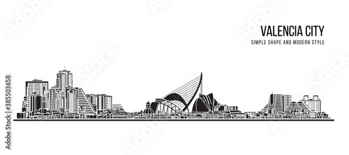 Cityscape Building Abstract shape and modern style art Vector design -   Valencia city