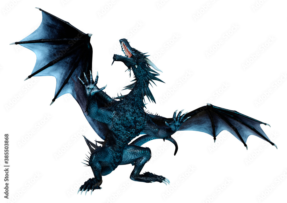 3D Rendering Fairy Tale Dragon on White 3D Rendering Fairy Tale Dragon on White