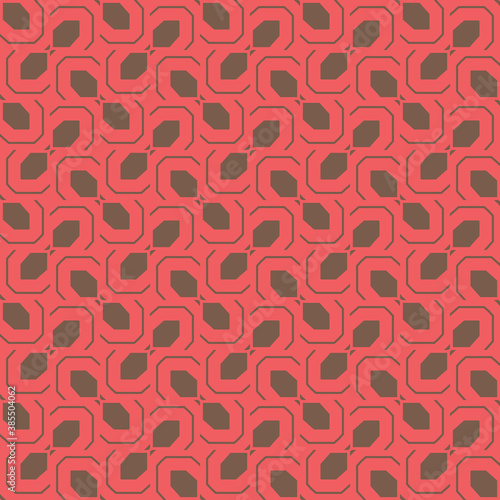Vector seamless pattern background texture with geometric shapes, colored in red, brown colors.