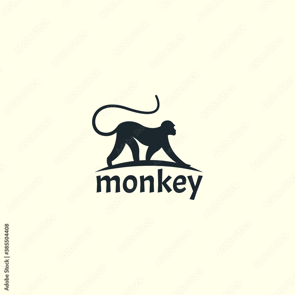 Vector logo set with Monkey. suitable for company logo, print